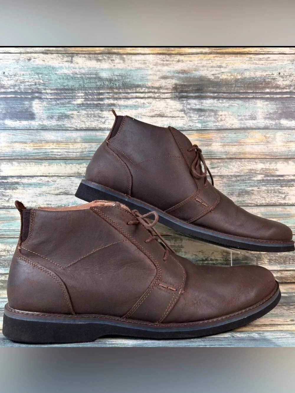 NUNN BUSH Barklay Chukka Boots Mens 13M Brown Leather Lace Up Comfort Ankle Shoe